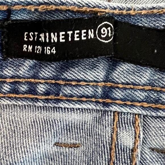 Cotton On Men's Jeans Size 36 Blue Skinny Straight Jean Light Wash work stains - Picture 4 of 7